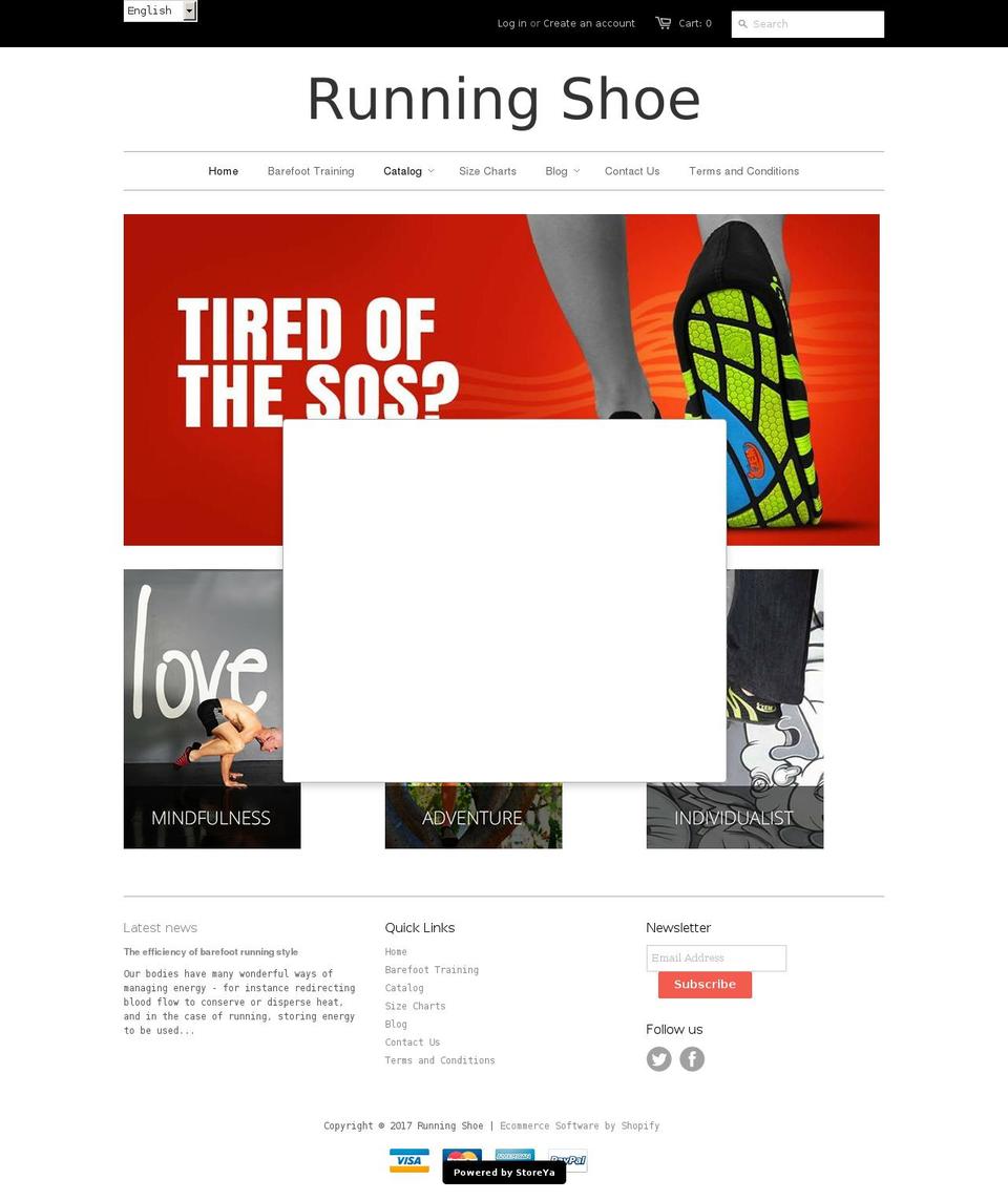 running-shoe.com shopify website screenshot