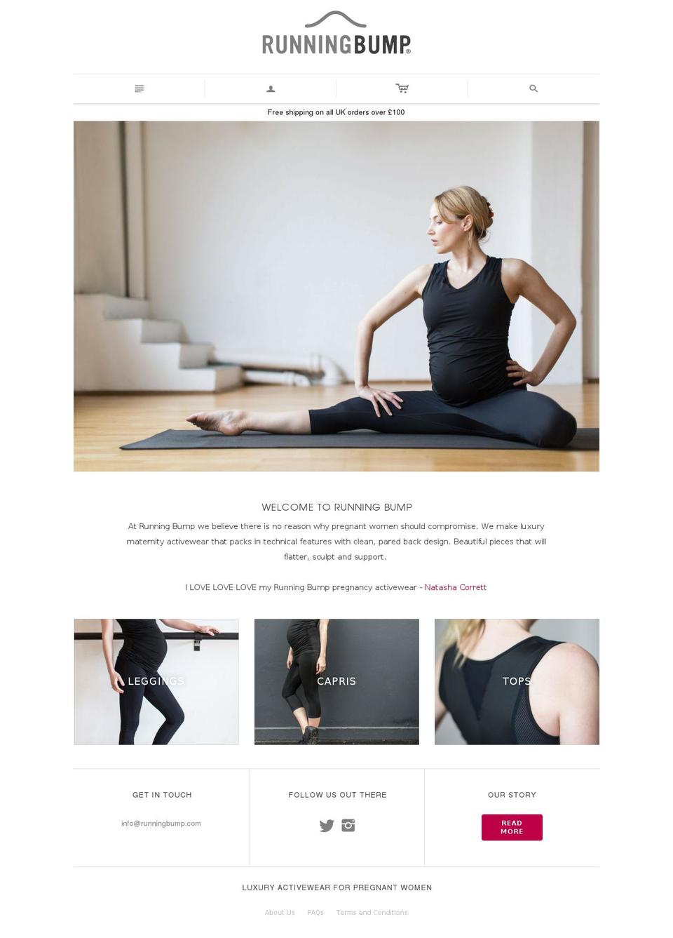 runningbump.com shopify website screenshot