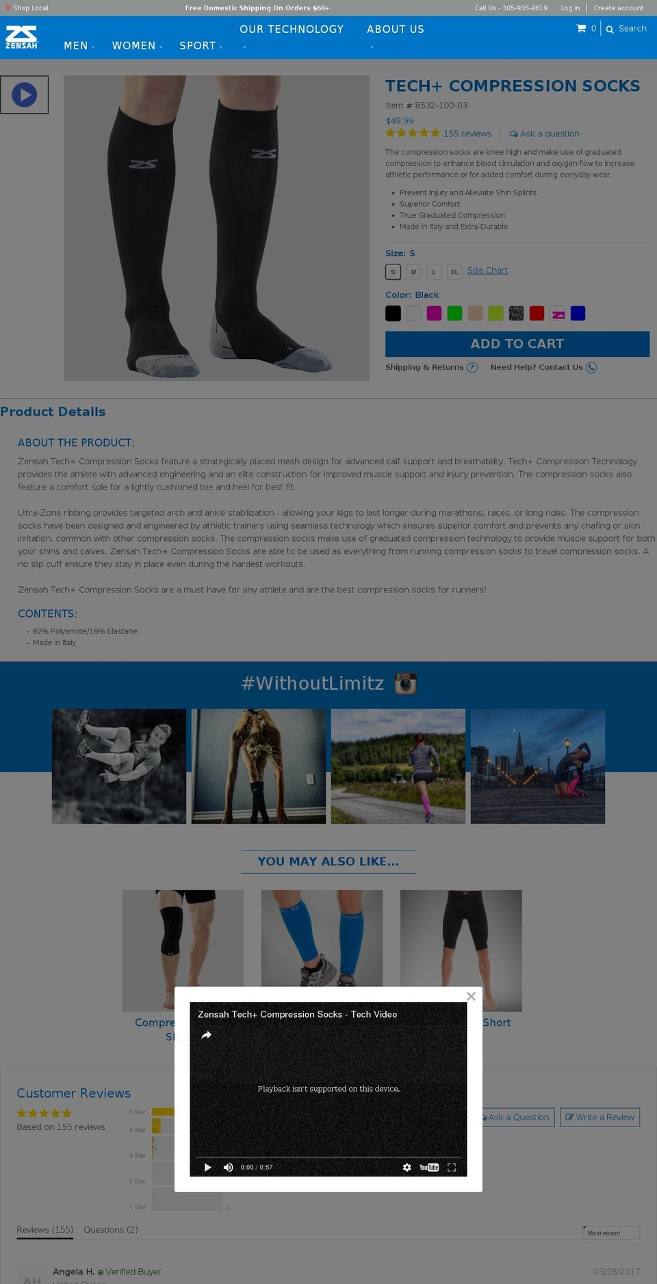 runningcompressionsocks.com shopify website screenshot