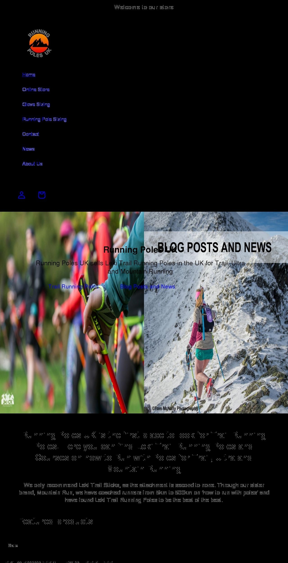 runningpoles.com shopify website screenshot