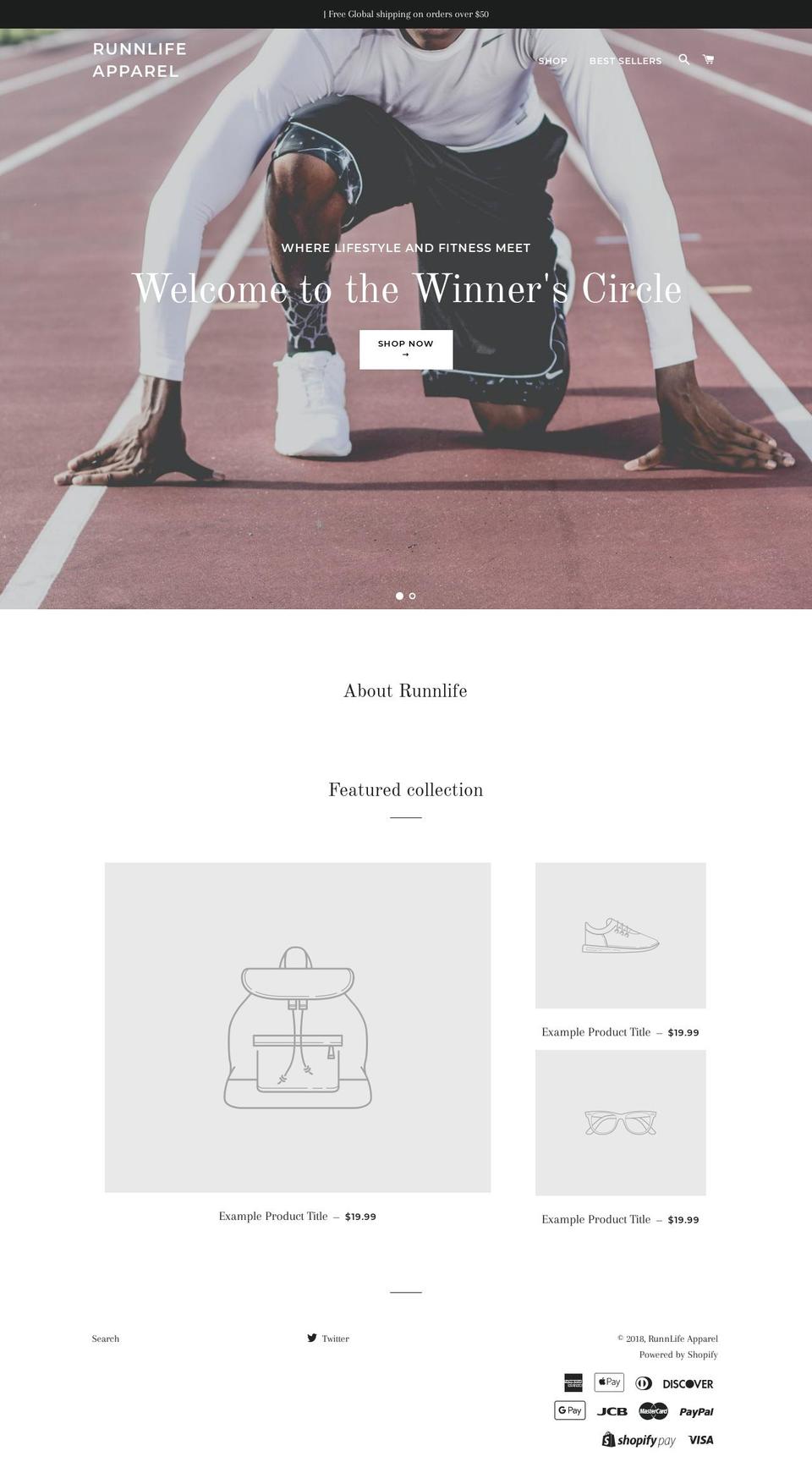 runnlife.com — Shopify storefront screenshot