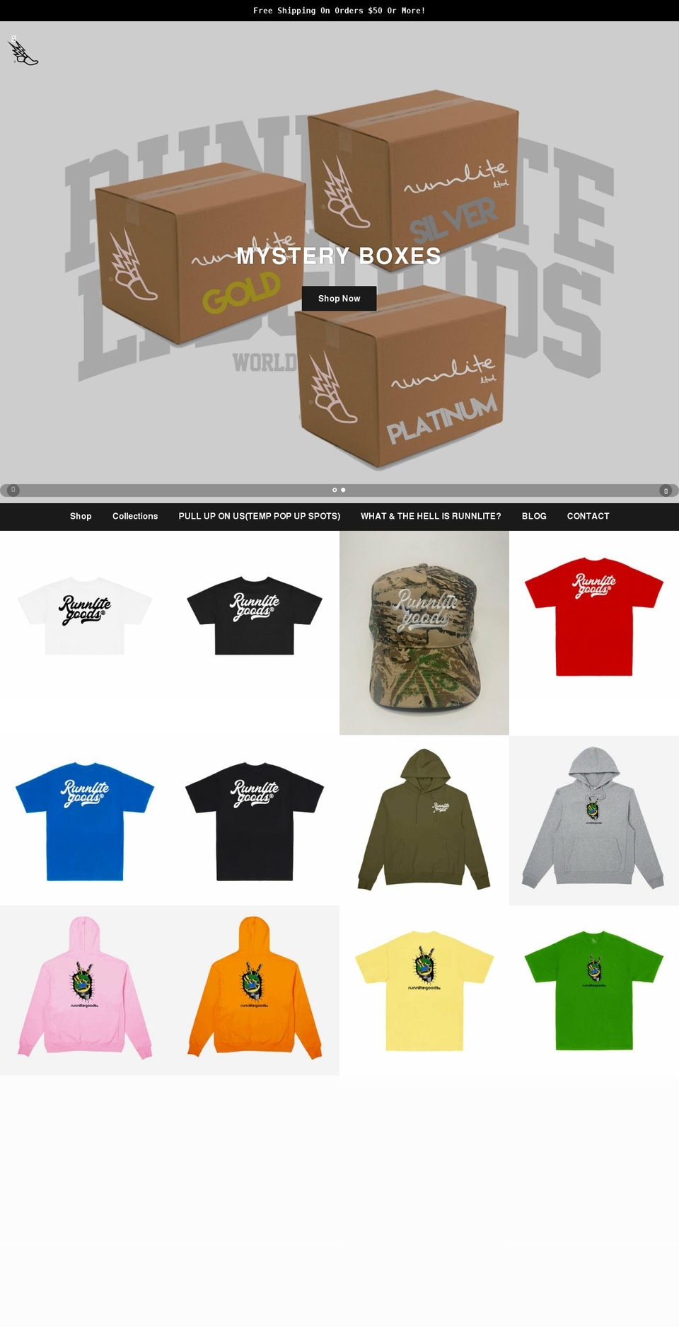 runnlitegoods.com — Shopify storefront screenshot