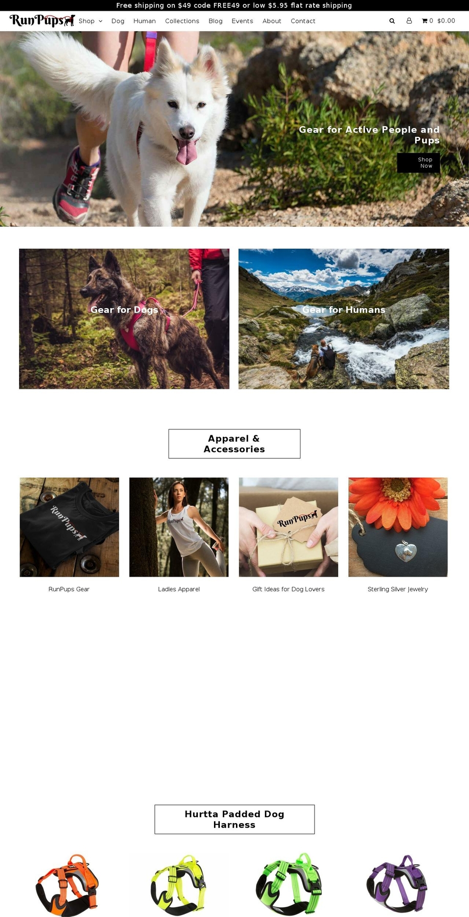 runpups.com shopify website screenshot