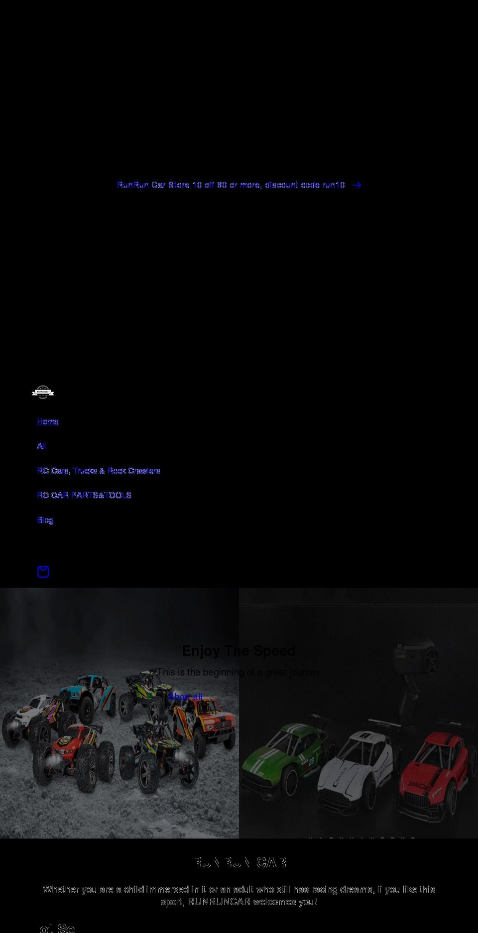 runruncar.com shopify website screenshot