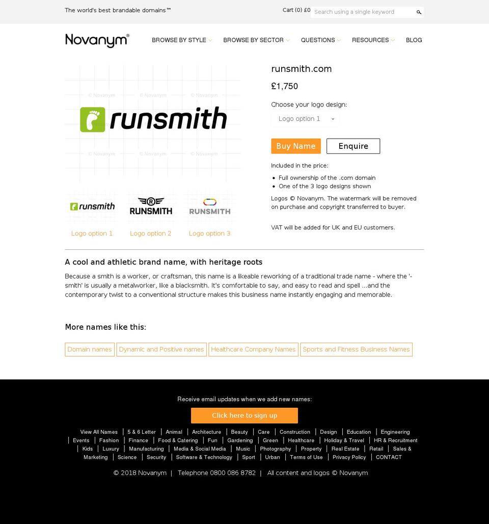 runsmith.com — Shopify storefront screenshot