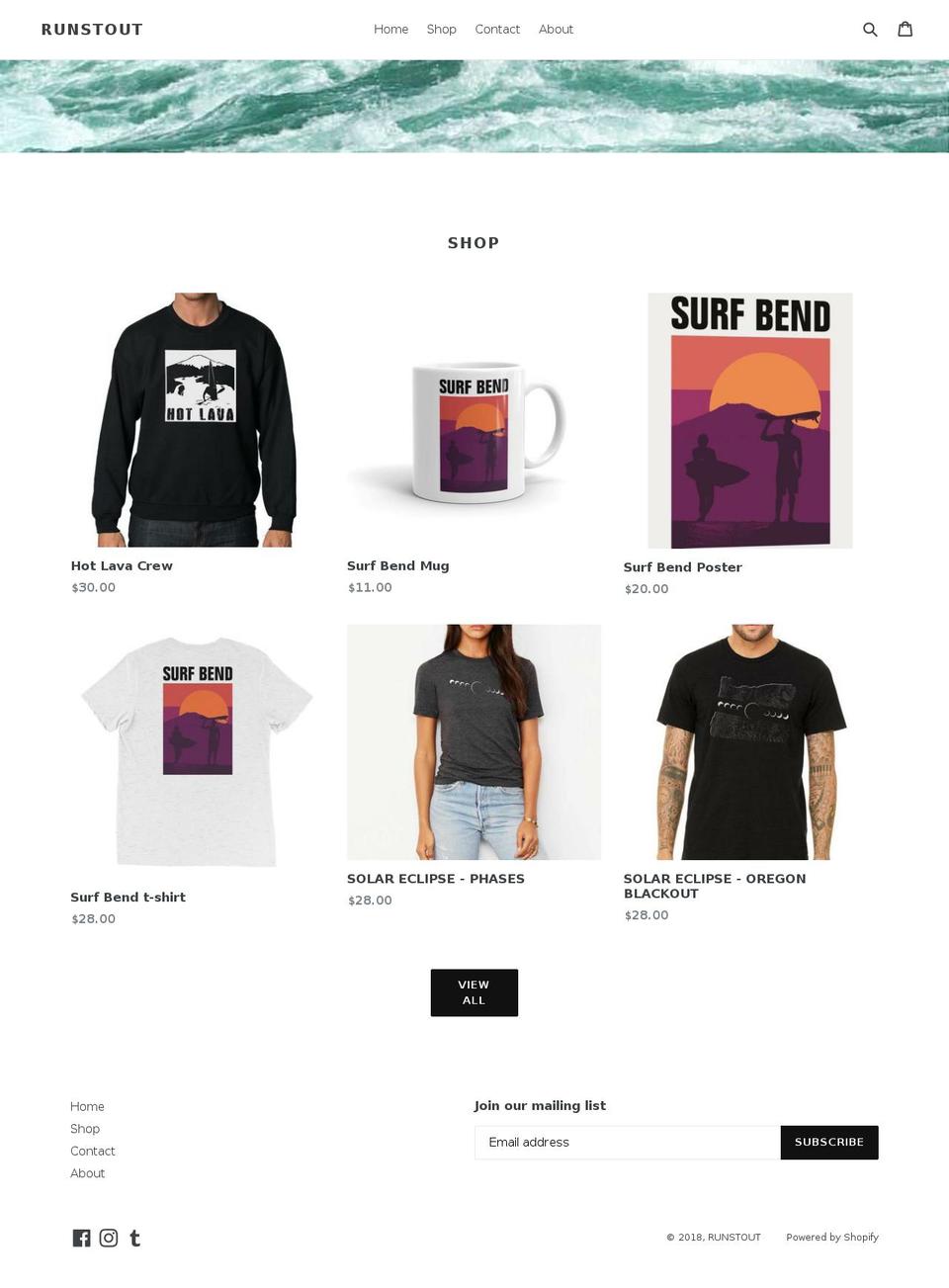 runstout.com shopify website screenshot
