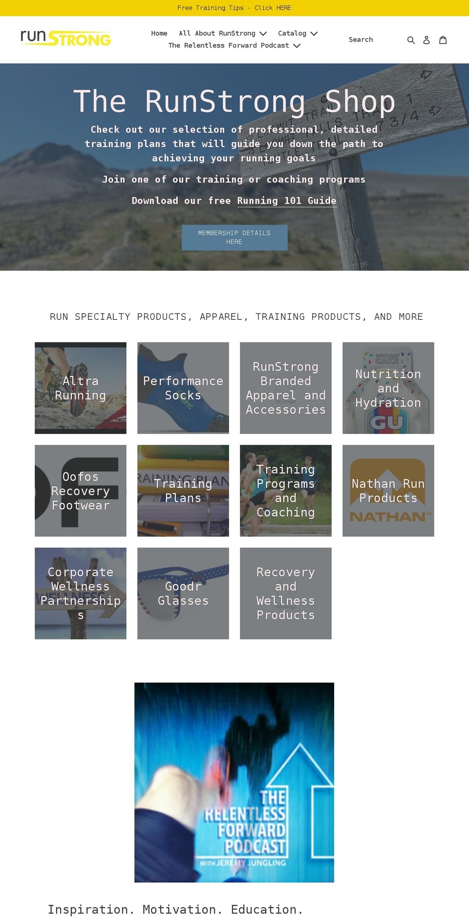 runstrongshop.com — Shopify storefront screenshot