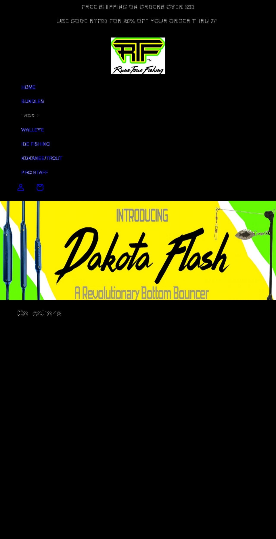 runstruefishing.com shopify website screenshot