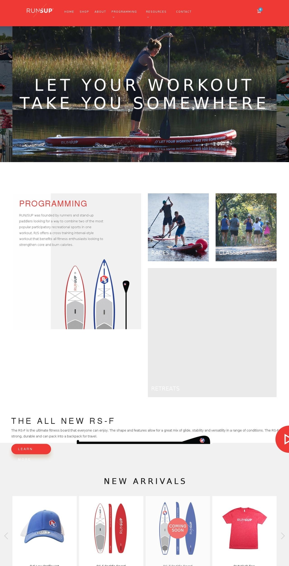 runsup.com shopify website screenshot