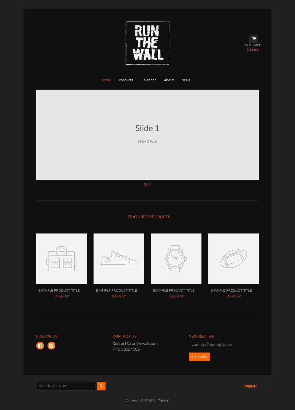 runthewall.com — Shopify storefront screenshot