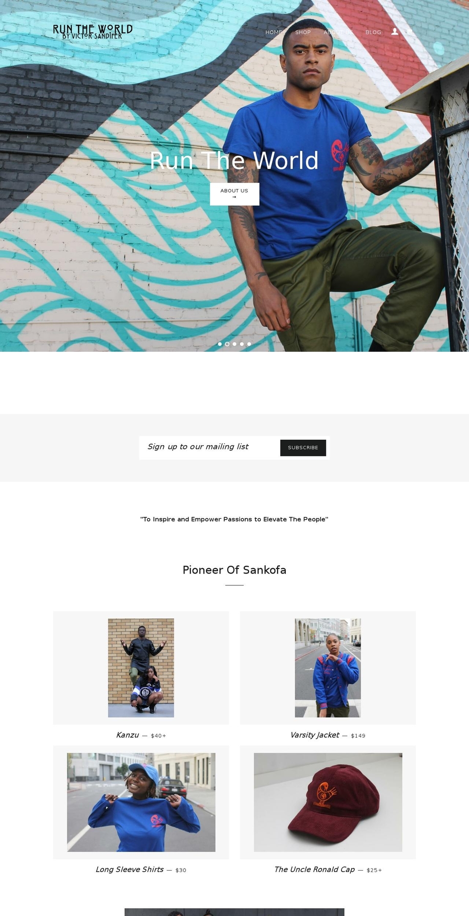 Crave Shopify theme site example runtheworldclothing.com