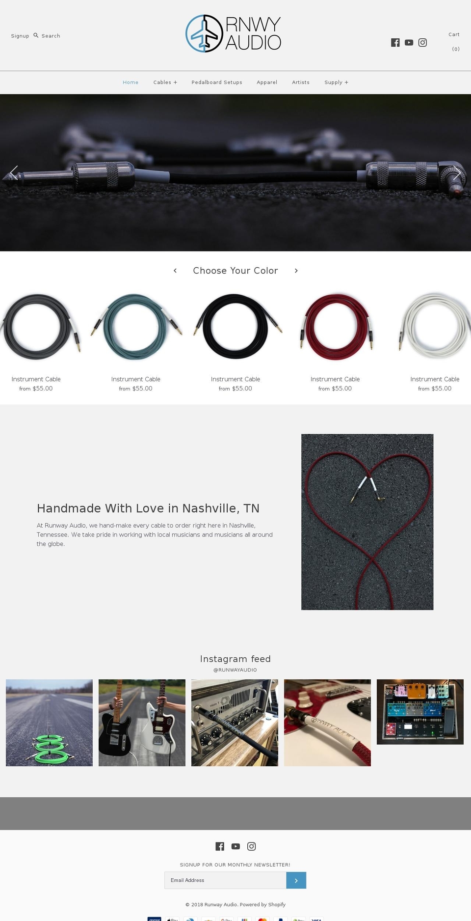 runwayaudio.com shopify website screenshot