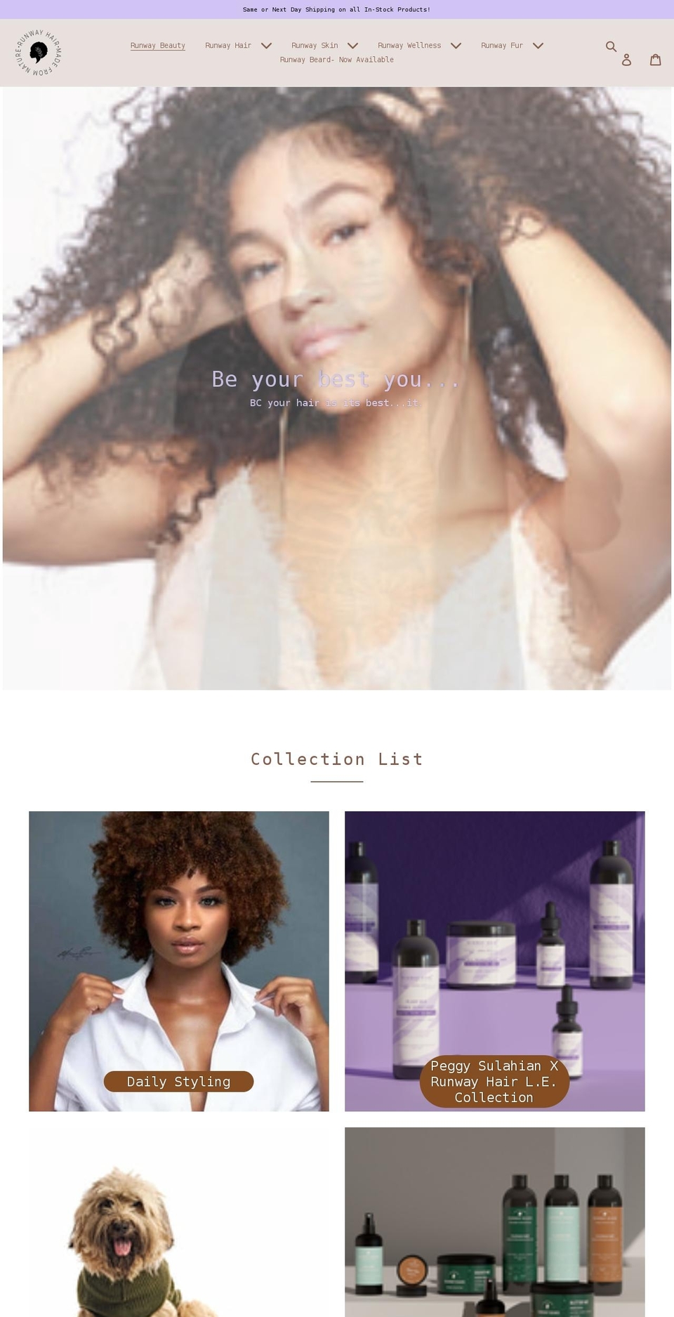 runwaybeautyhair.com shopify website screenshot
