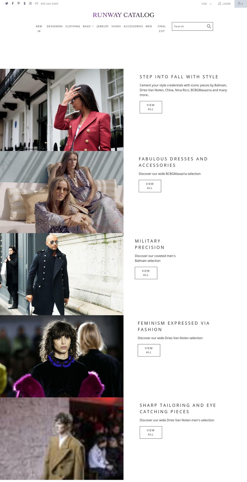 runwaycatalog.com shopify website screenshot
