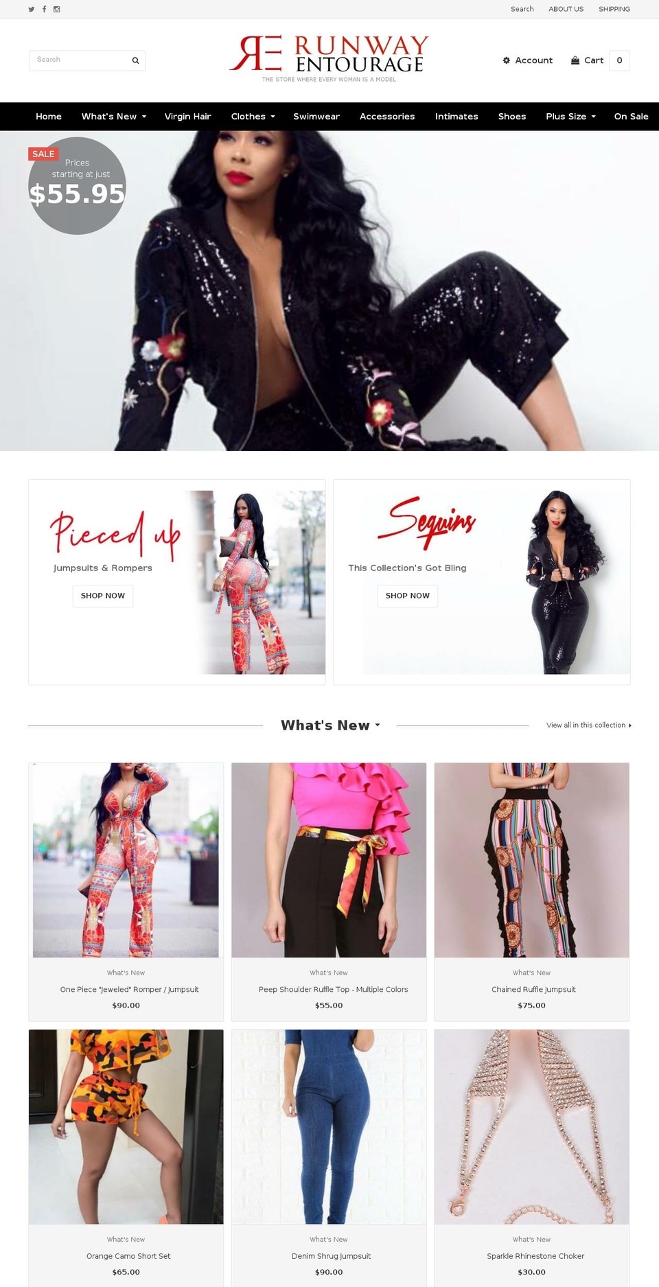 polaris Shopify theme site example runwayentourage.com