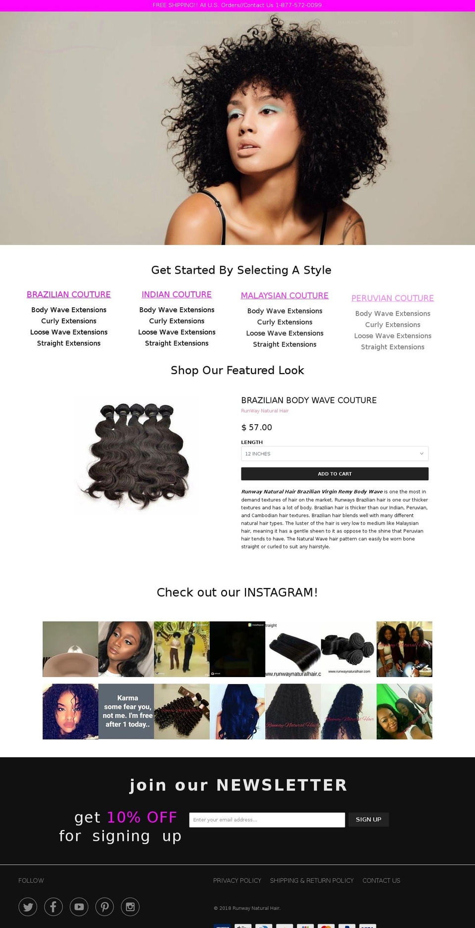 runwaynaturalhair.com — Shopify storefront screenshot