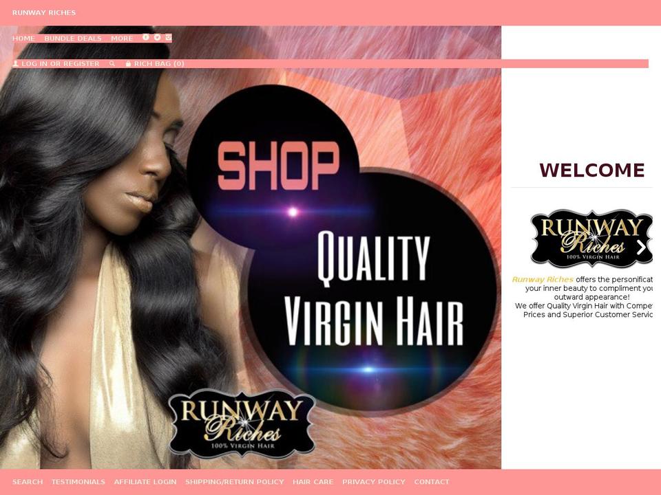 runwayriches.net shopify website screenshot
