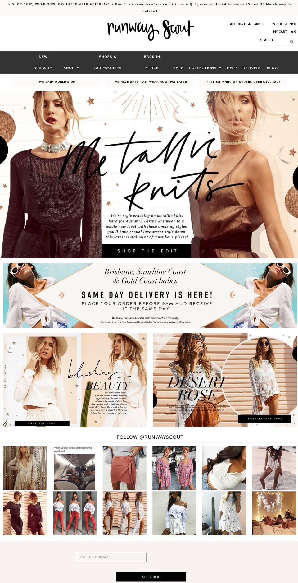 runwayscout.com shopify website screenshot