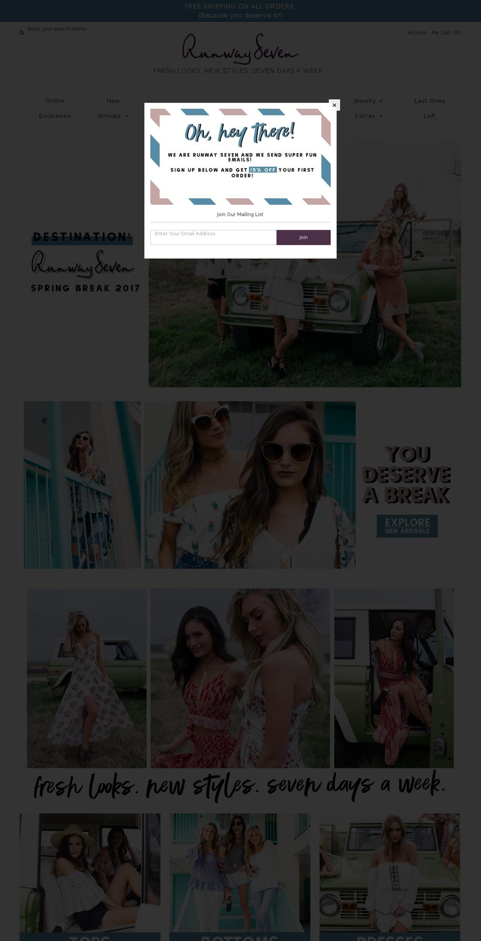 runwayseven.com shopify website screenshot