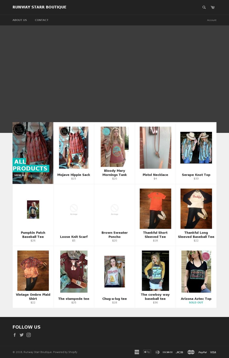 runwaystarr.com — Shopify storefront screenshot