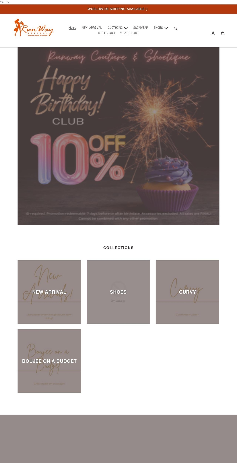 runwayvi.com shopify website screenshot