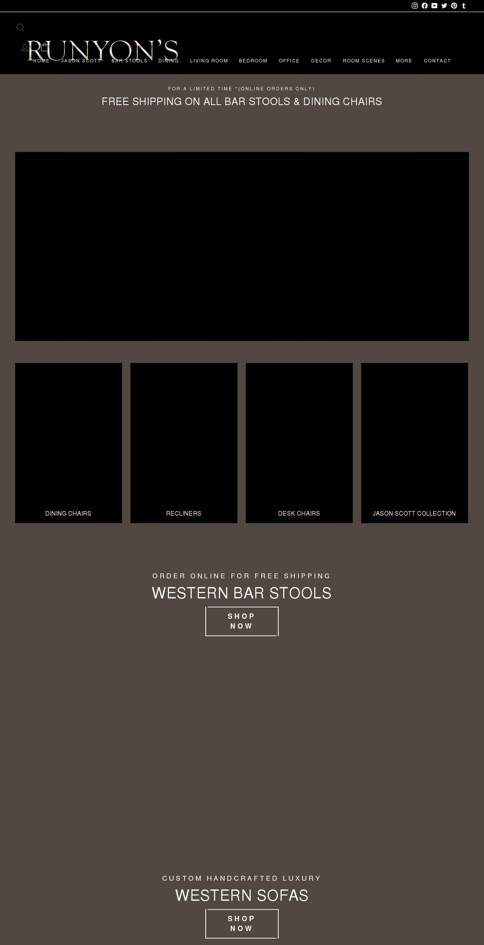 runyonsfinefurniture.com shopify website screenshot