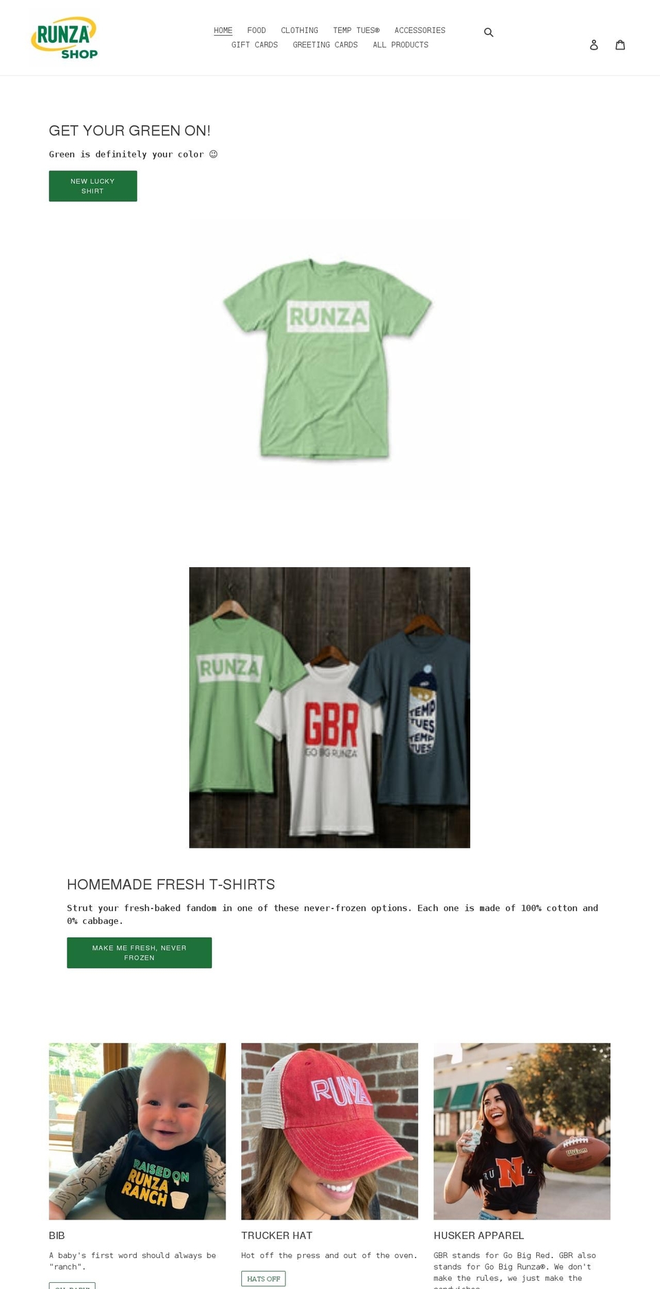 runzashop.com shopify website screenshot