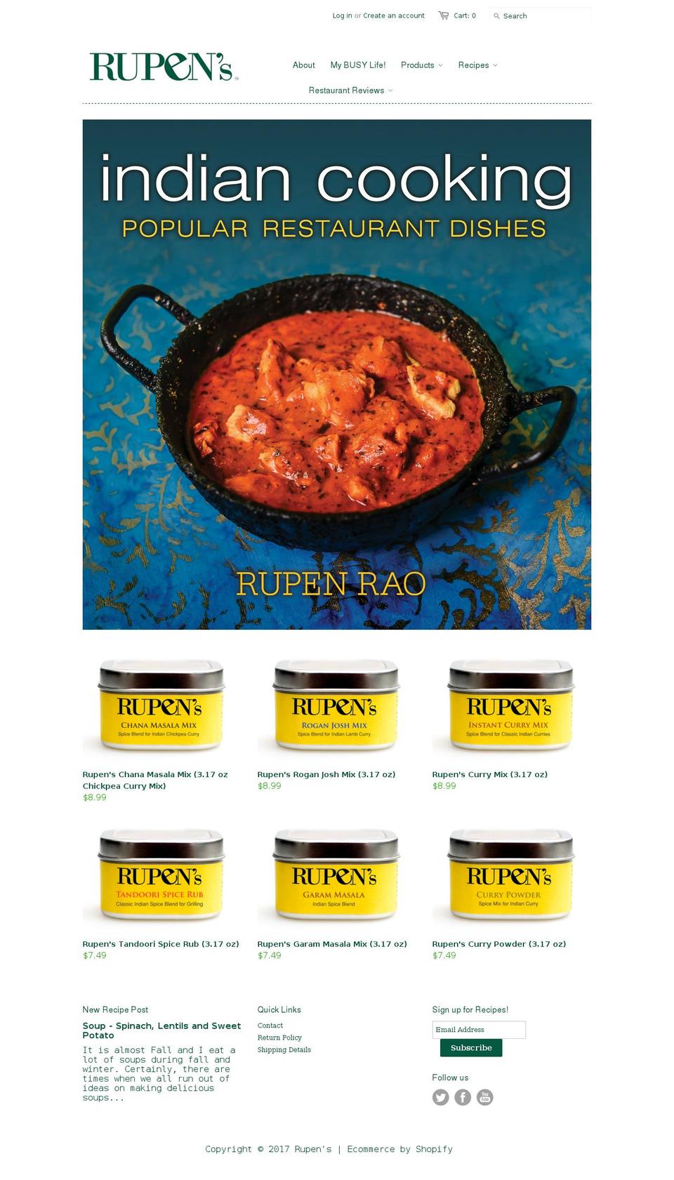 rupenrao.com shopify website screenshot