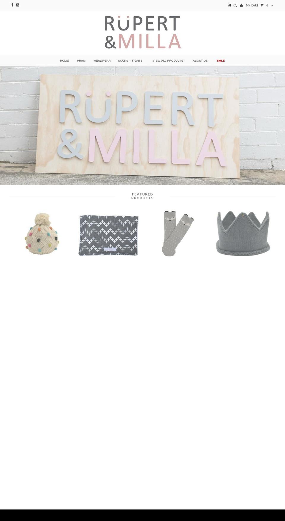rupertandmilla.com shopify website screenshot