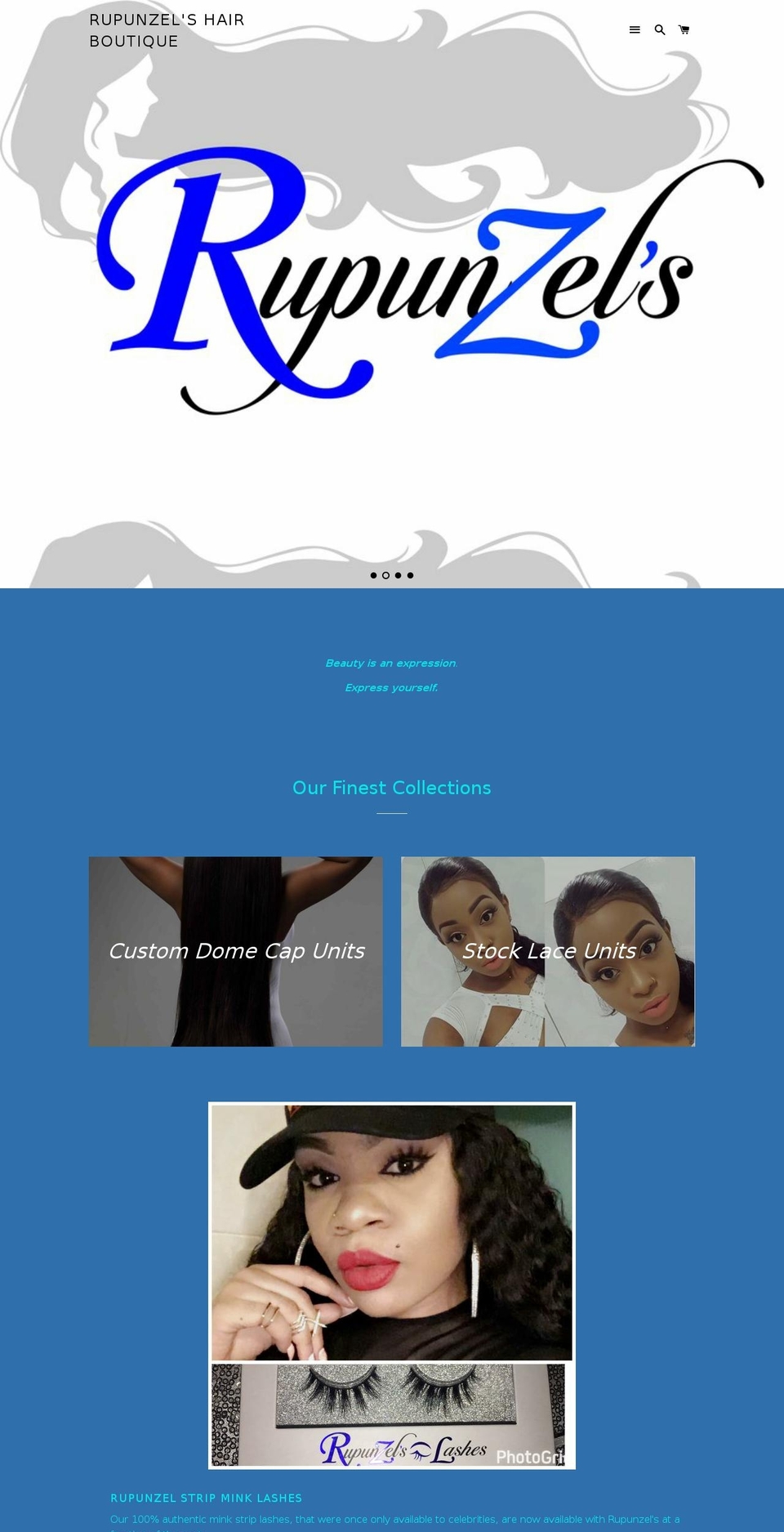 rupunzelshairboutique.com — Shopify storefront screenshot