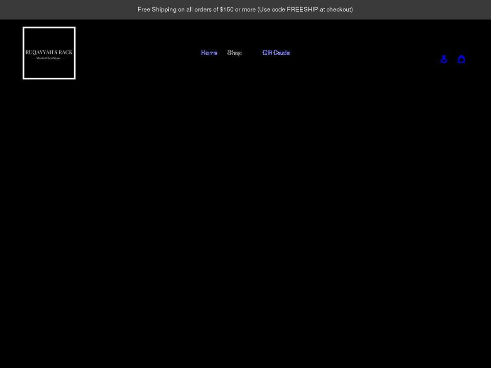 ruqayyahsrack.com shopify website screenshot