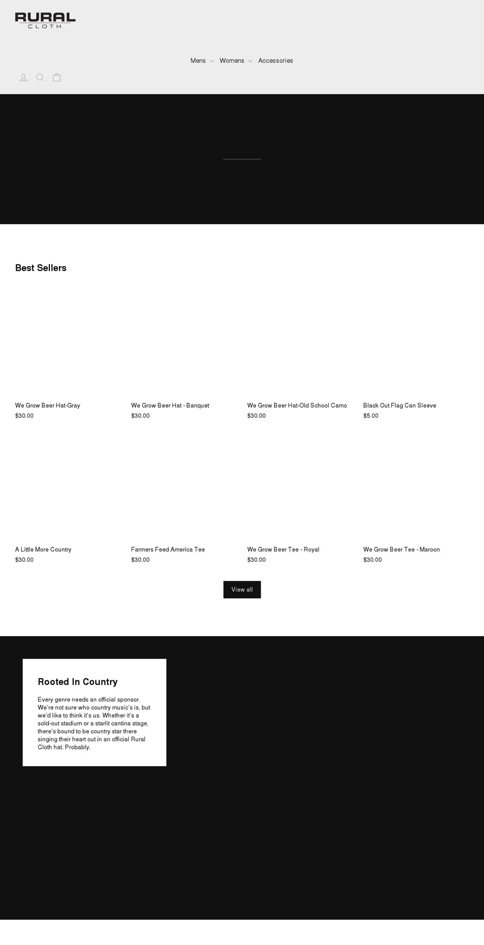 ruralcloth.com shopify website screenshot