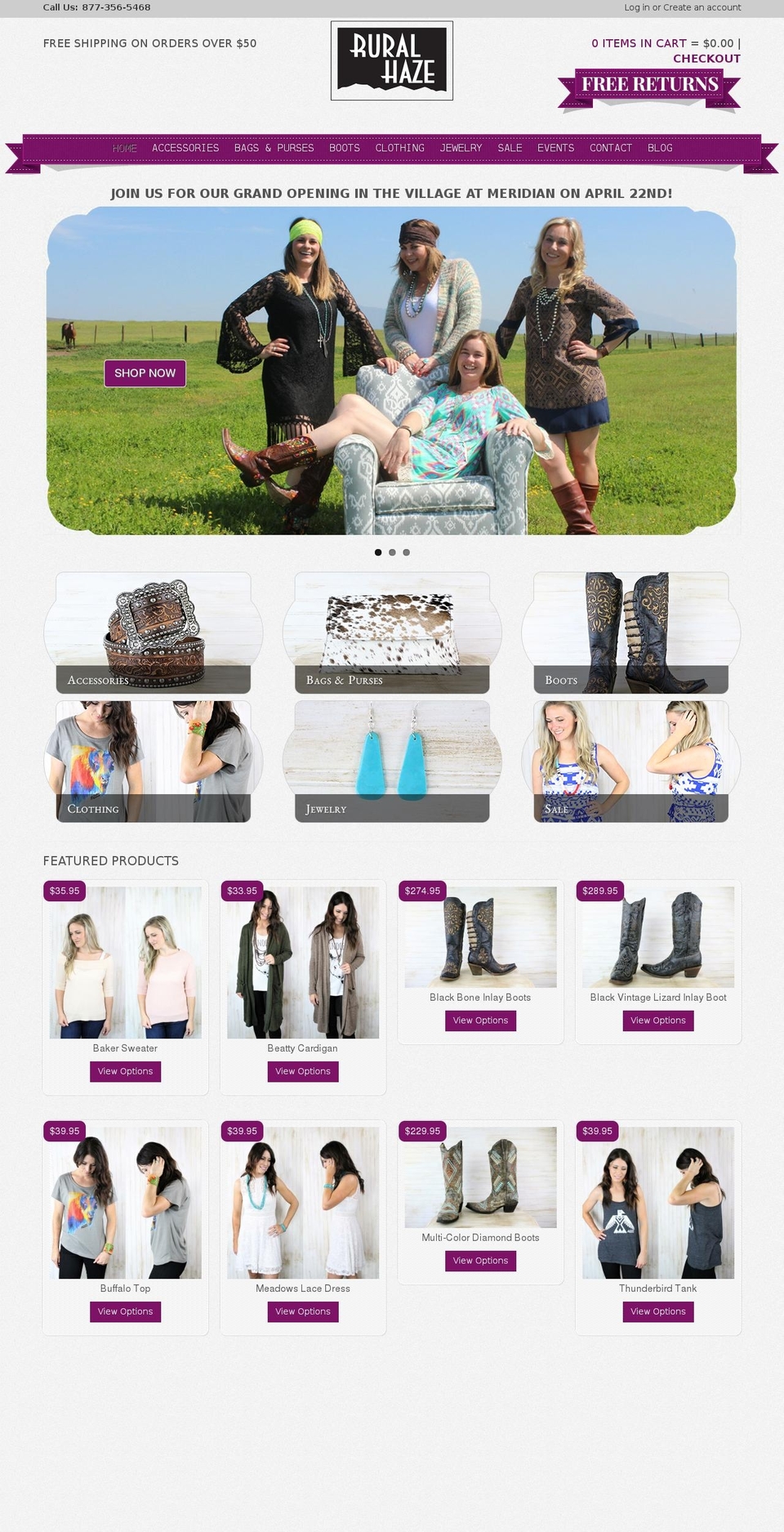 ruralhaze.com shopify website screenshot