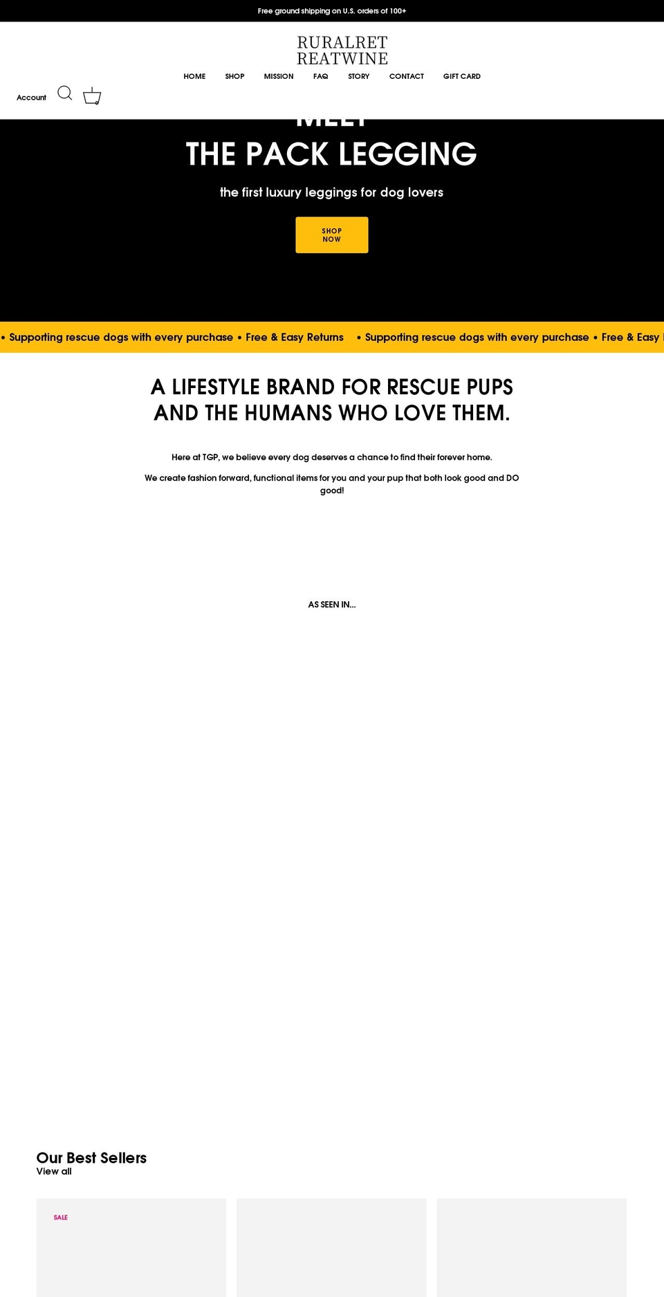 ruralretreatwine.com shopify website screenshot