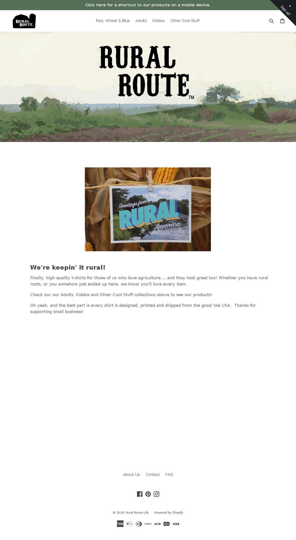 ruralroutelife.com — Shopify storefront screenshot