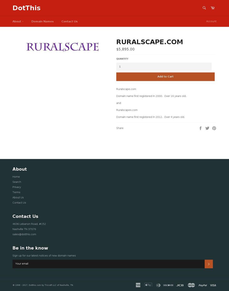 ruralscapes.com shopify website screenshot