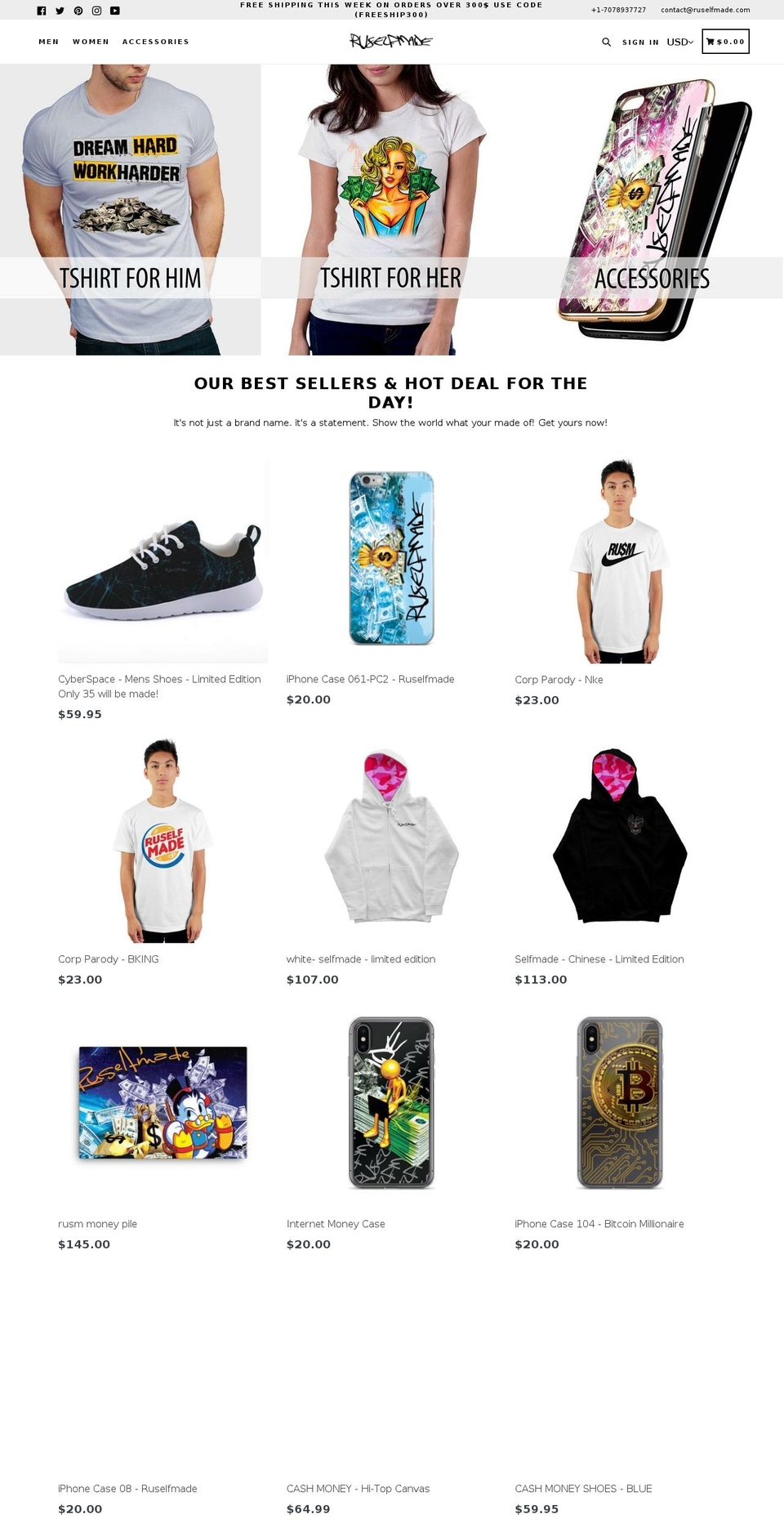 ruselfmade.com — Shopify storefront screenshot