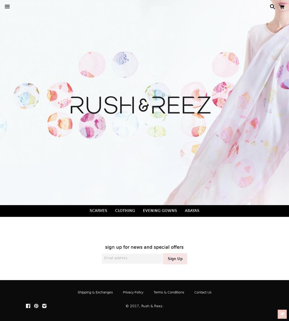 rushandreez.com shopify website screenshot