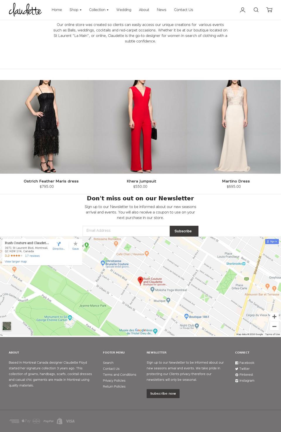 rushcouture.com — Shopify storefront screenshot