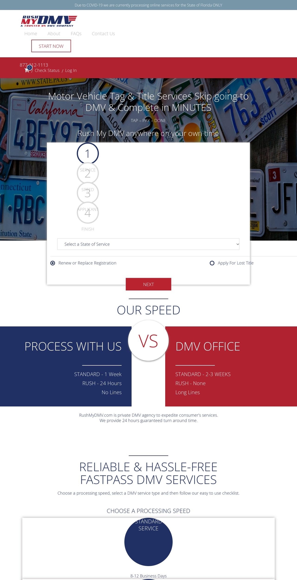 rushmydmv.com shopify website screenshot