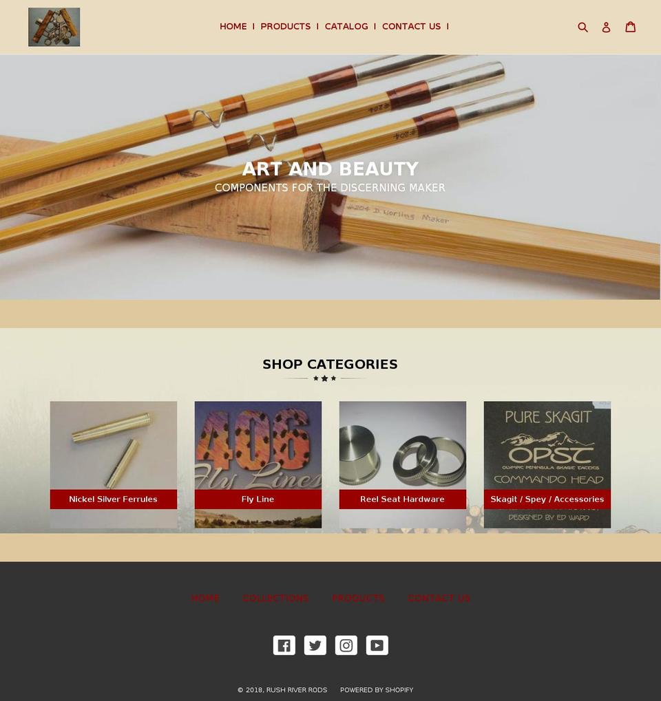 rushriverrods.com — Shopify storefront screenshot