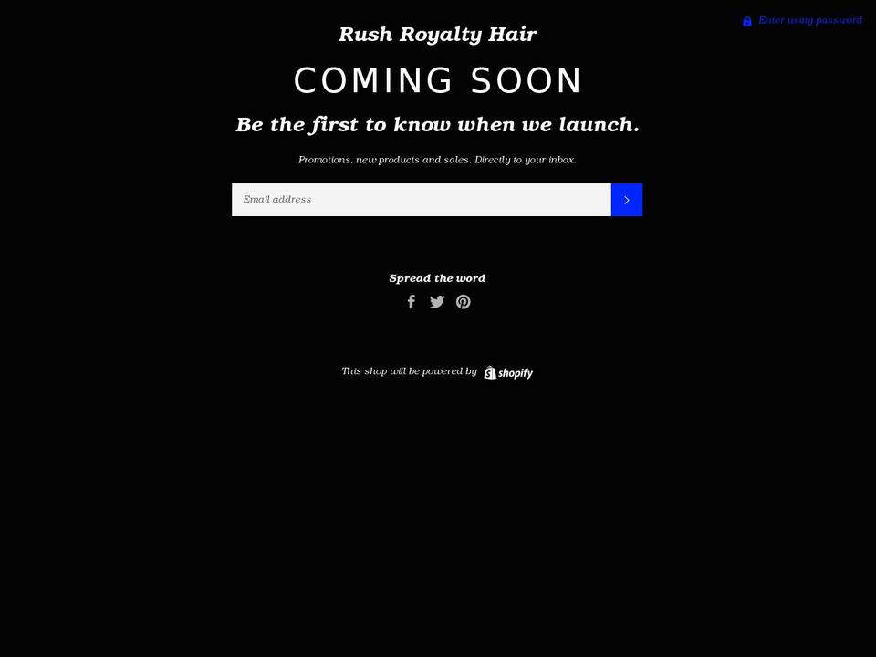 rushroyaltyhair.com shopify website screenshot