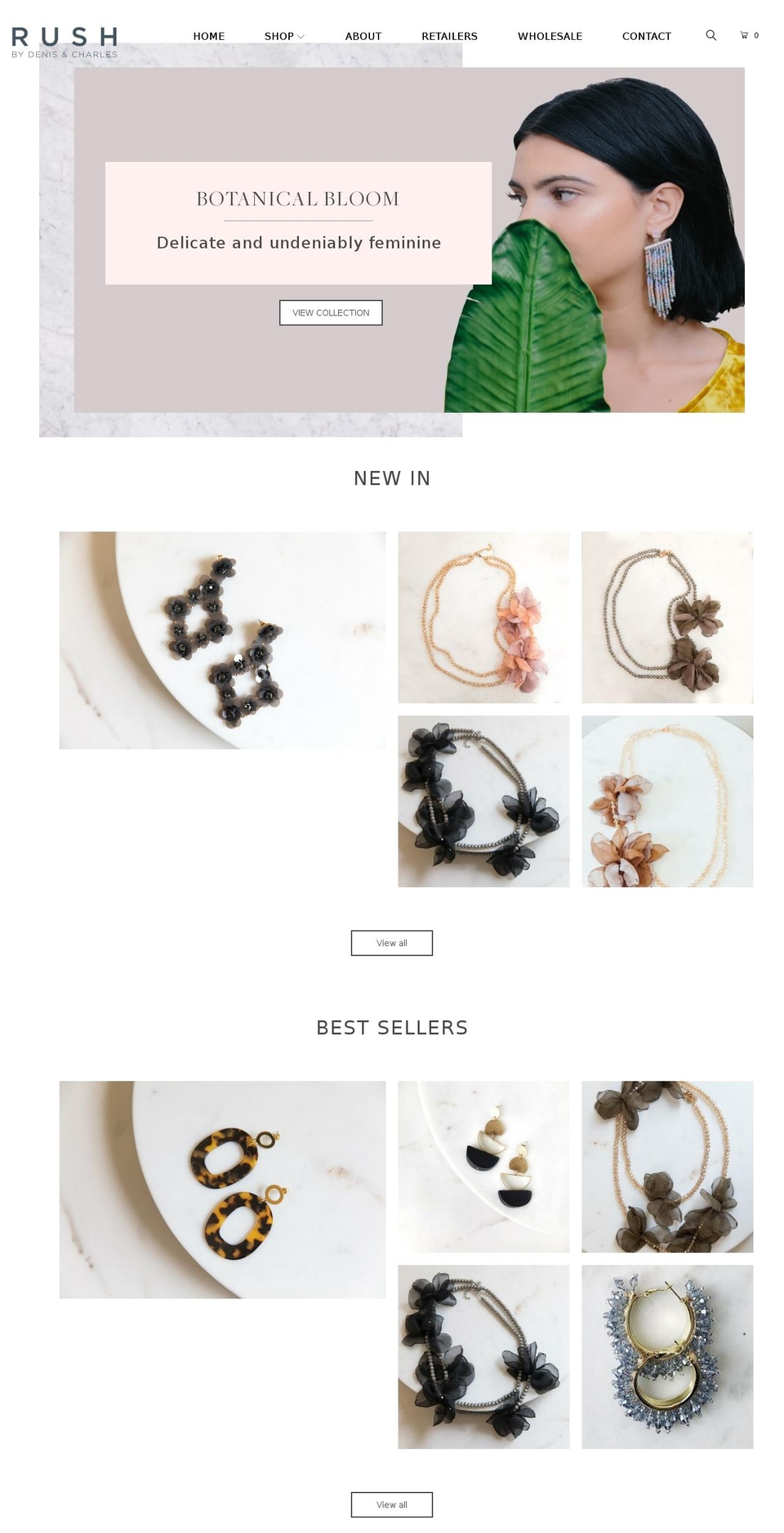 Rush Shopify theme site example rushwholesalejewelry.com