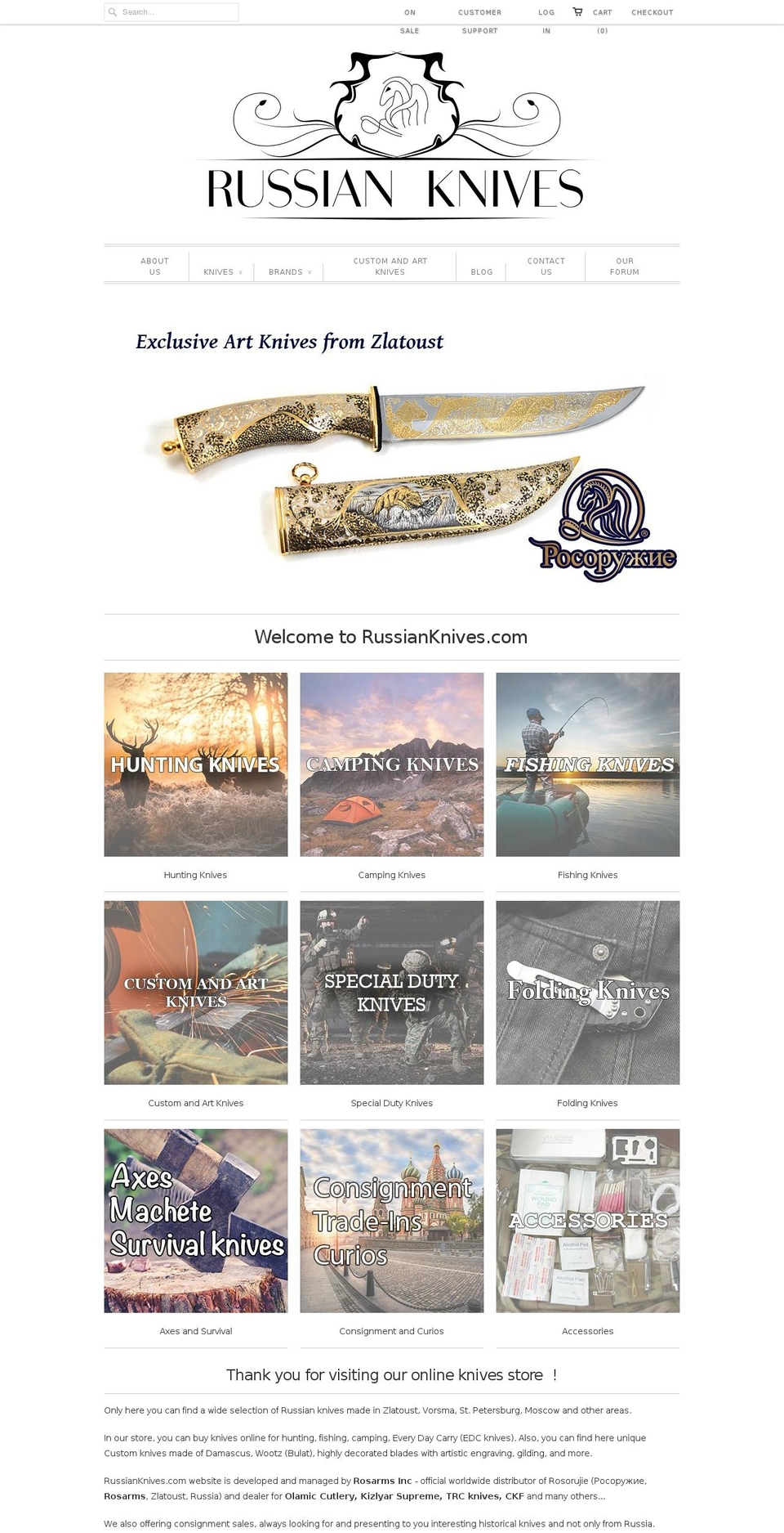 rusknives.com shopify website screenshot