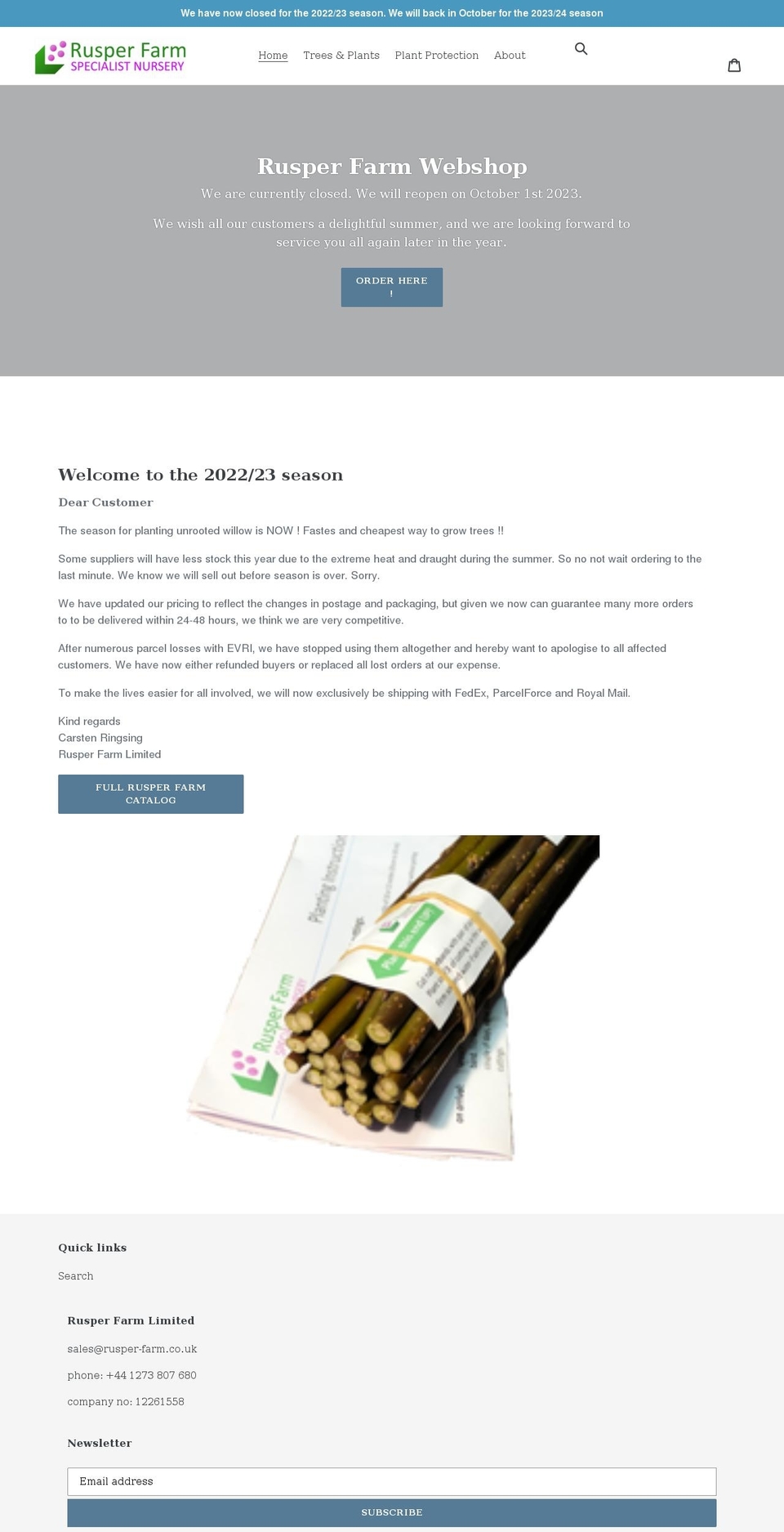 rusper-farm.co.uk shopify website screenshot