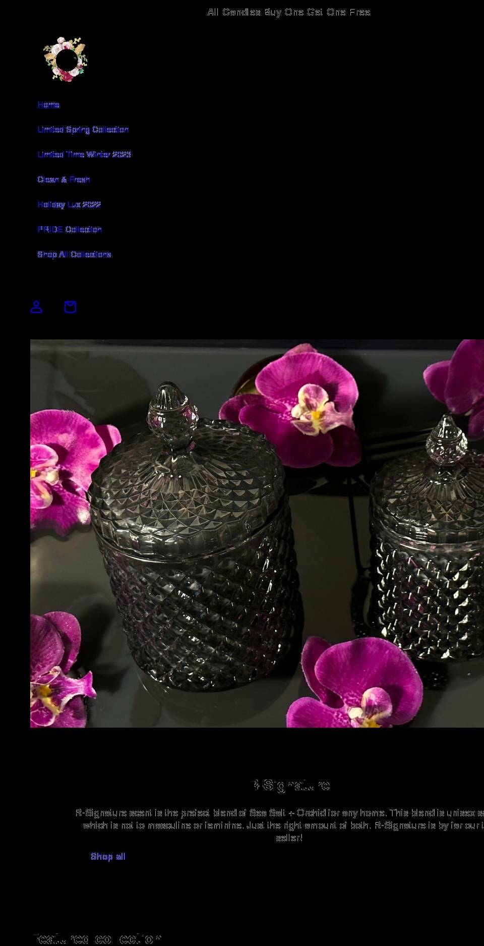 russellcandleco.com shopify website screenshot