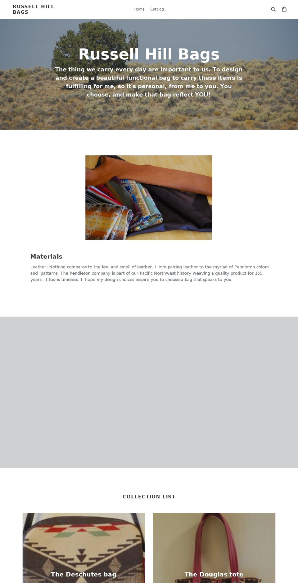 russellhillbags.com — Shopify storefront screenshot