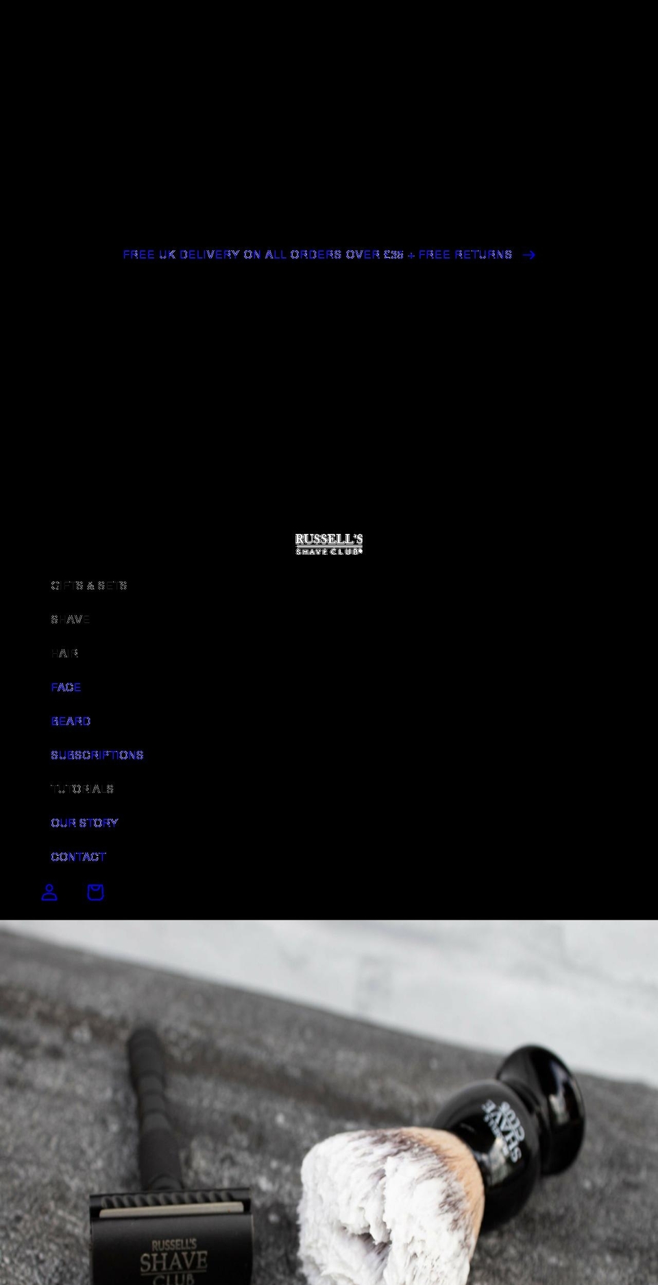 russellsshaveclub.com shopify website screenshot
