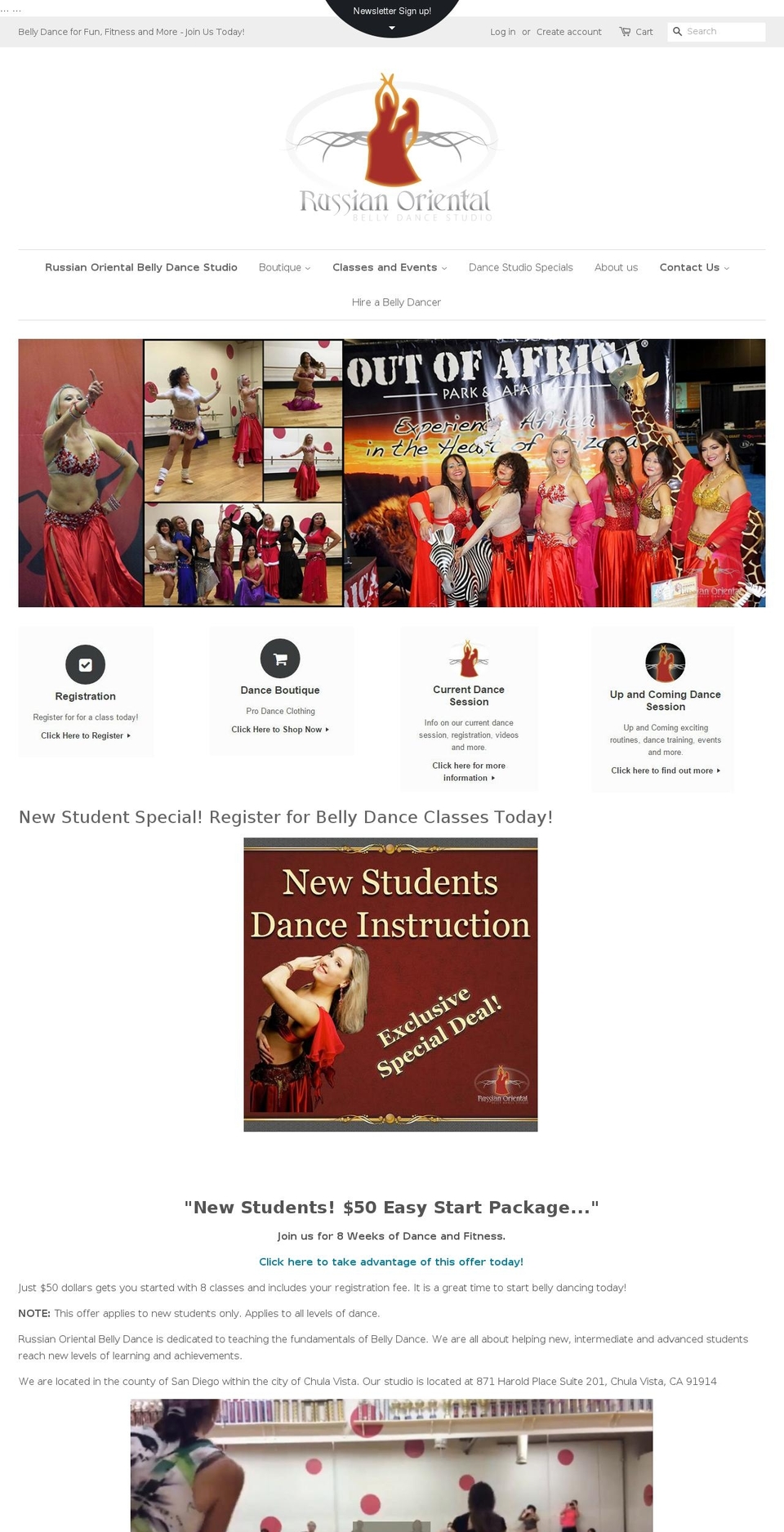 russianorientalbellydance.com shopify website screenshot