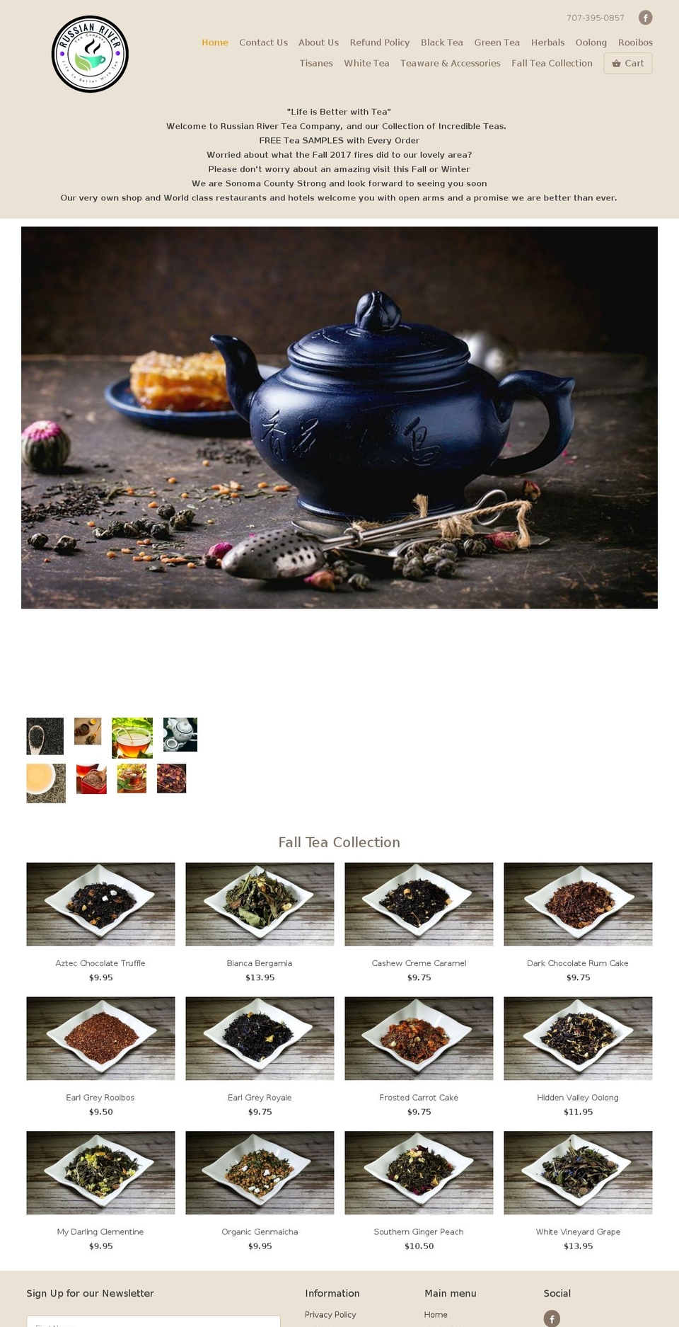 russianriverteaco.com shopify website screenshot